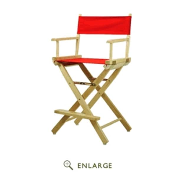 Casual Home 220-00-021-11 24 in. Directors Chair Natural Frame with Red Canvas CA627307 - main